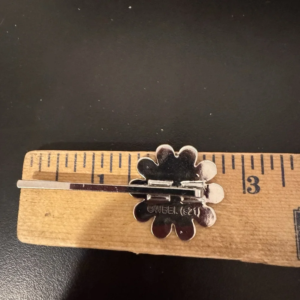 2 Old Cloisonne Tweety Bird Flower Petal Animation Cartoon Comic Hair‎ Bobby Pin